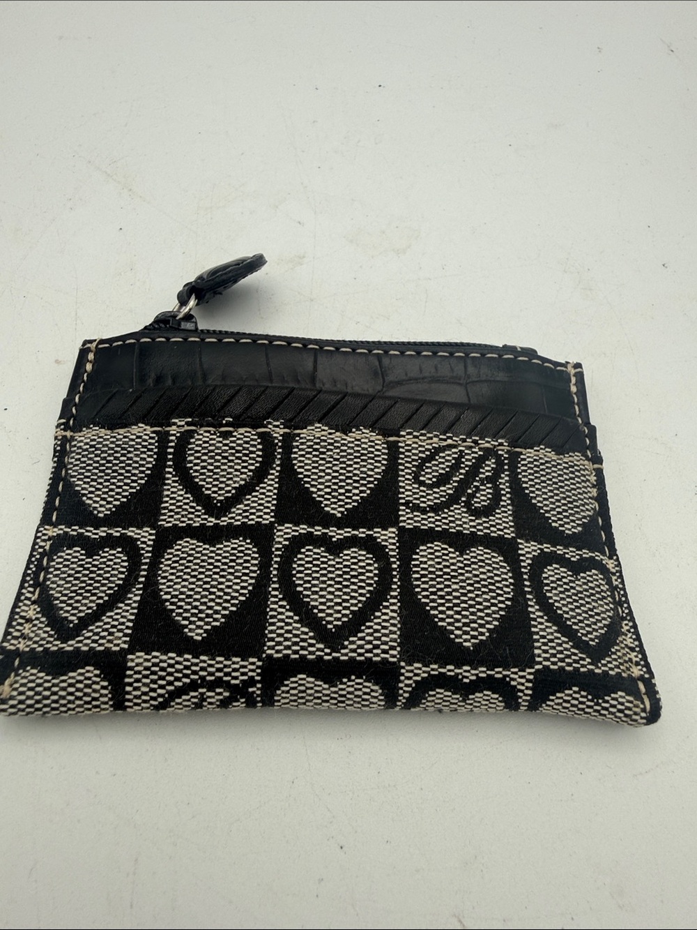 Brighton card holder coin wallet signature logo heart tag zippered 4x3”